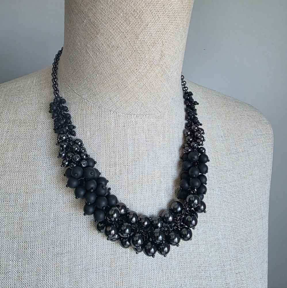 Lia Sophia Black Beaded Necklace